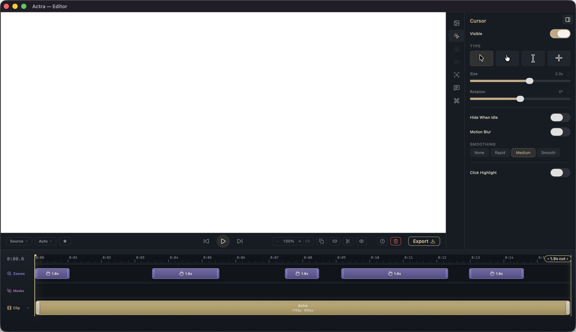 The Actra editor